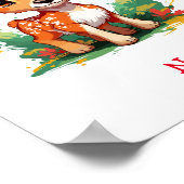 Niedlich Baby Deer Individuelle Name Poster (Ecke)