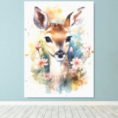 Niedlich Baby Deer Leinwanddruck (Insitu (Holzboden))