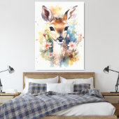 Niedlich Baby Deer Leinwanddruck (Insitu (Schlafzimmer))