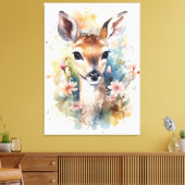 Niedlich Baby Deer Leinwanddruck (Insitu (Wohnzimmer))