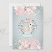 Niedlich Baby Deers Stars Blätter Babydusche Einladung (Rückseite)