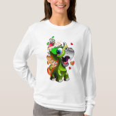 Niedlich Baby Dino & Bird Friends - Cartoon Dino L T-Shirt (Vorderseite)