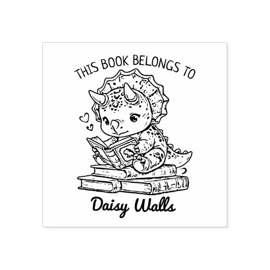 Niedlich Baby Dino Buchzeichen Gummistempel (Prägung)