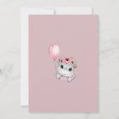 Niedlich Baby Dino Flat Einladung (Rückseite)