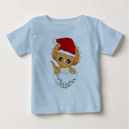 Niedlich Baby Dino Weihnachten Baby T-shirt