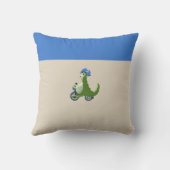 Niedlich Baby Dinosaur Blue Birth Stats Boy Kinder Kissen (Rückseite)