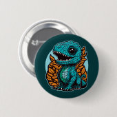 Niedlich Baby Dinosaur Button (Vorne & Hinten)