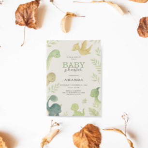 Niedlich Baby Dinosaur Geburtstag Einladung