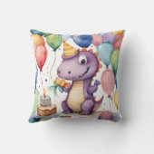 Niedlich Baby Dinosaur Geburtstag Kissen (Rückseite)