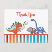 Niedlich Baby Dinosaur Muster Personalisiert Danke Postkarte (Vorderseite)