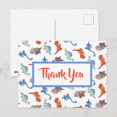 Niedlich Baby Dinosaur Muster Personalisiert Danke Postkarte (Vorne/Hinten)