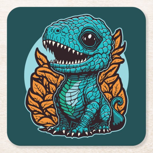 Niedlich Baby Dinosaur Rechteckiger Pappuntersetzer (Vorderseite)