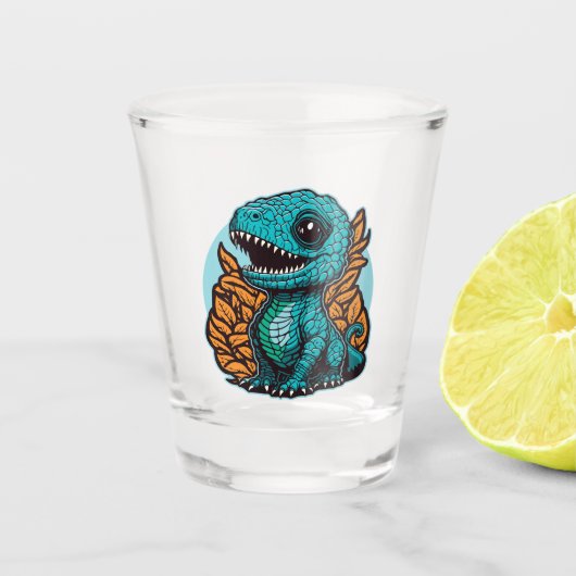 Niedlich Baby Dinosaur Schnapsglas (Vorderseite)