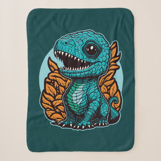 Niedlich Baby Dinosaur Sherpadecke (Vorderseite)