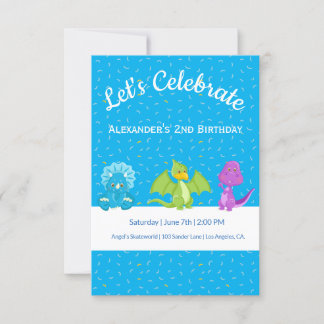 Niedlich Baby Dinosaurier | Einladung zum Geburtst