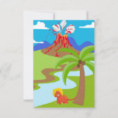 Niedlich Baby Dinosaurier / Einladung zum Geburtst (Rückseite)