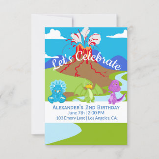 Niedlich Baby Dinosaurier / Einladung zum Geburtst