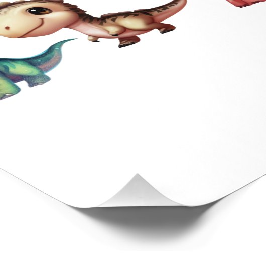 Niedlich Baby Dinosaurier Illustration Fotodruck (Ecke)