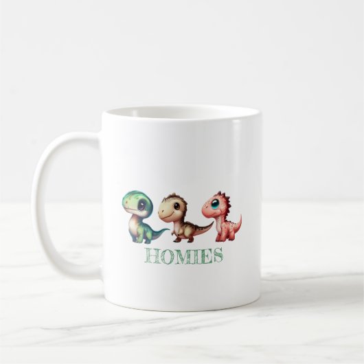 Niedlich Baby Dinosaurier Illustration Kaffeetasse (Links)