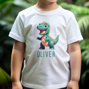 Niedlich Baby Dinosaurier Personalisiert Baby T-shirt