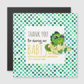 Niedlich Baby Dinosaurier Schnupperdusche Party Pu Magnetkarte (Vorne/Hinten)