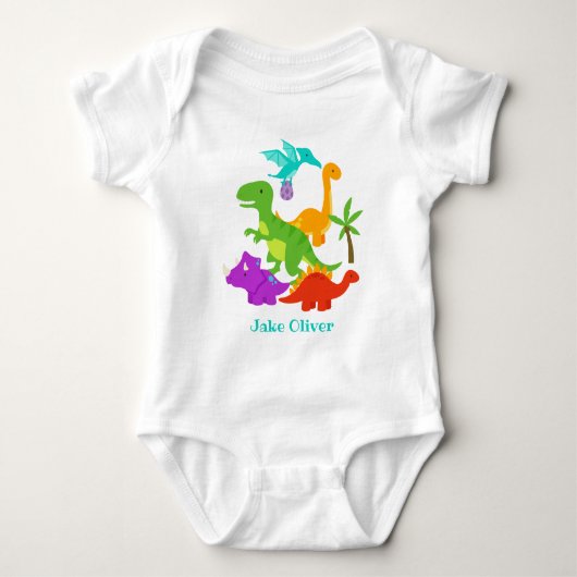 Niedlich Baby Dinosaurier Strampler (Vorderseite)