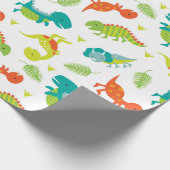 Niedlich Baby Dinosaurier Wrapping Paper Geschenkpapier (Ecke)