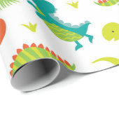Niedlich Baby Dinosaurier Wrapping Paper Geschenkpapier (Rolleneckpunkt)