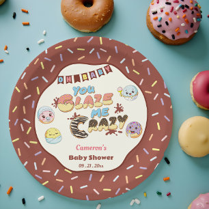 Niedlich Baby Donut Cartoon Kinderdusche und Sprin Pappteller