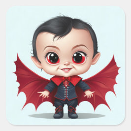 Niedlich Baby Dracula Quadratischer Aufkleber