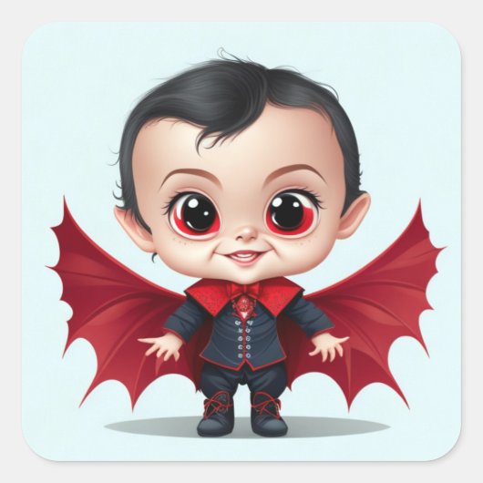 Niedlich Baby Dracula Quadratischer Aufkleber (Vorderseite)