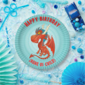 Niedlich Baby Dragon Birthday Plate Pappteller (Party)