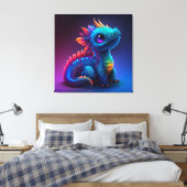 Niedlich Baby Dragon Canvas Print Leinwanddruck (Insitu (Schlafzimmer))