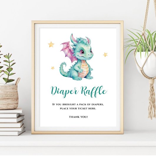 Niedlich Baby Dragon Diaper Raffle Poster
