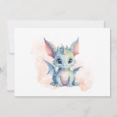 Niedlich Baby Dragon Fairytale Kid Geburtstag Einladung (Rückseite)