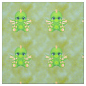 Niedlich Baby Dragon Green & Orange Stoff (Muster)