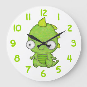 Niedlich Baby Dragon Große Wanduhr