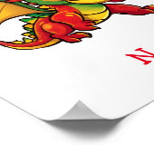 Niedlich Baby Dragon Individuelle Name Poster (Ecke)