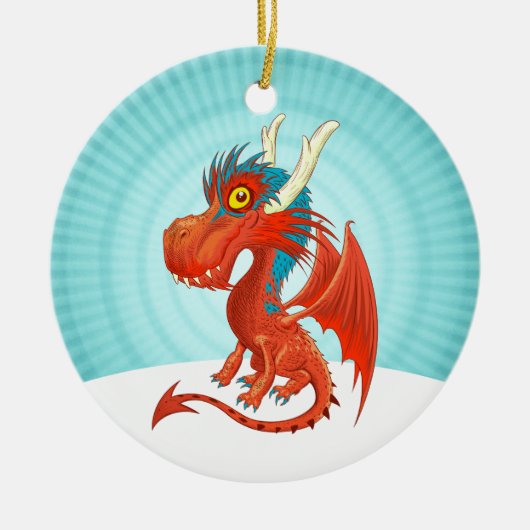 Niedlich Baby Dragon Keramik Ornament (Vorne)