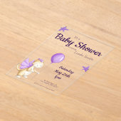 Niedlich Baby Dragon Lila Girl Babydusche Acryleinladungen (Ablage )