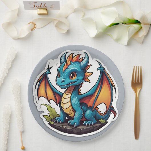 Niedlich Baby Dragon Pappteller (Hochzeit)