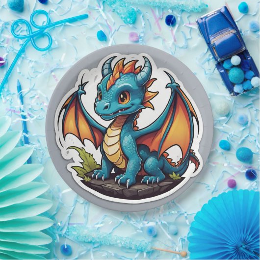 Niedlich Baby Dragon Pappteller (Party)