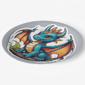 Niedlich Baby Dragon Pappteller (Schrägansicht)