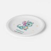 Niedlich Baby Dragon Pappteller (Schrägansicht)
