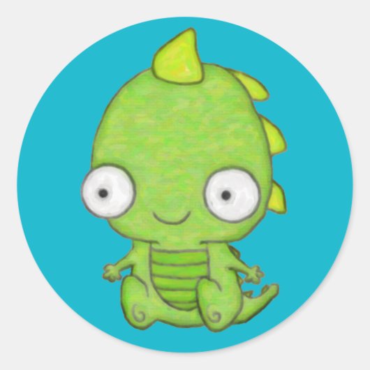Niedlich Baby Dragon Runder Aufkleber (Vorderseite)