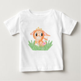 Niedlich Baby Dragon Watercolor Baby T-shirt