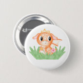 Niedlich Baby Dragon Watercolor Button (Vorne & Hinten)