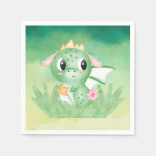 Niedlich Baby Dragon Watercolor Paper Napkin Serviette