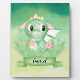 Niedlich Baby Dragon Watercolor Plaque Fotoplatte