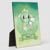 Niedlich Baby Dragon Watercolor Plaque Fotoplatte (Seite)
